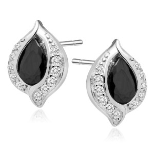 Cercei argint cu piatra neagra  DiAmanti Z0736ER_B-DIA (Argint 925‰ 1,7 g.)